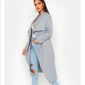 BOOHOO - GRAY WATERFALL JACKET